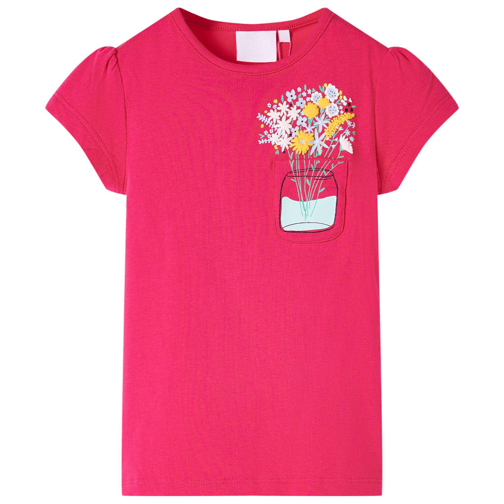 Detské tričko žiarivo ružové 140