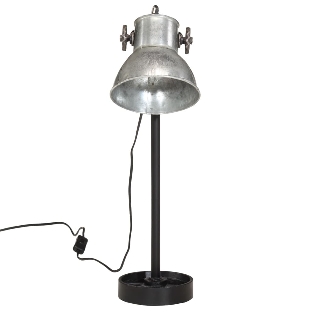 vidaXL Stolová lampa 25 W starožitná strieborná 15x15x55 cm E27