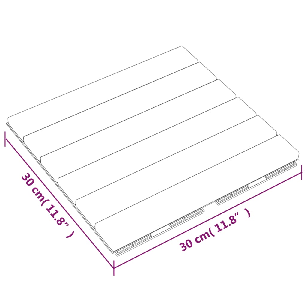 vidaXL Terasové dlaždice 20 ks 30x30 cm zvislý vzor tíkový masív