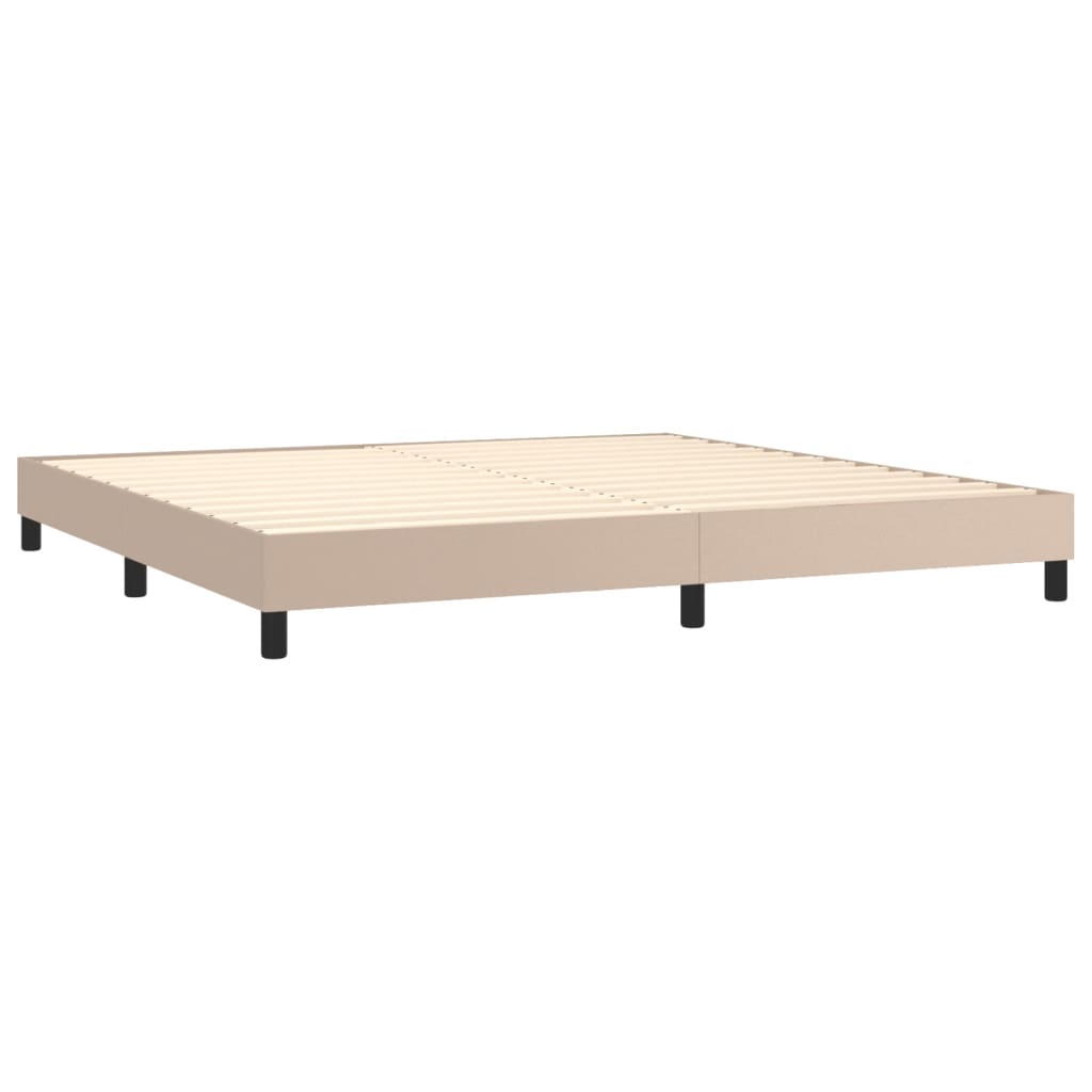 vidaXL Boxspring posteľ s matracom kapučínová 200x200 cm umelá koža