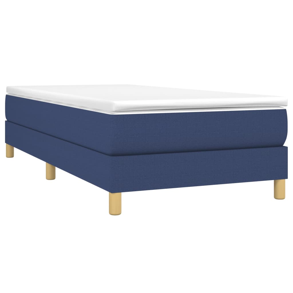 vidaXL Posteľný rám boxspring s matracom modrý 90x200 cm látka