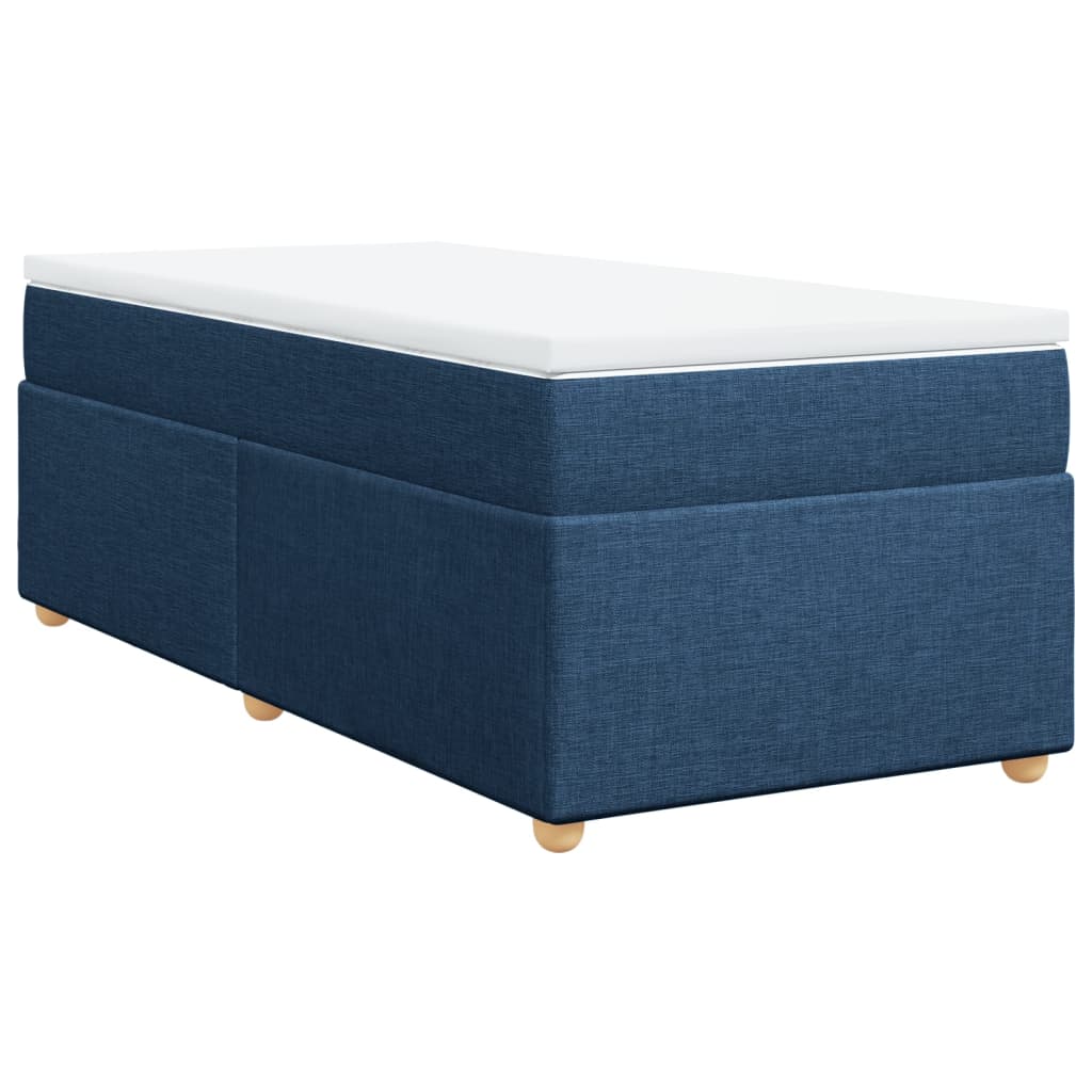 vidaXL Posteľný rám boxspring s matracom modrý 90x200 cm látka