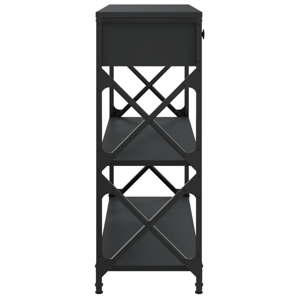 vidaXL Konzolový stolík čierny 75x28x75 cm kompozitné drevo