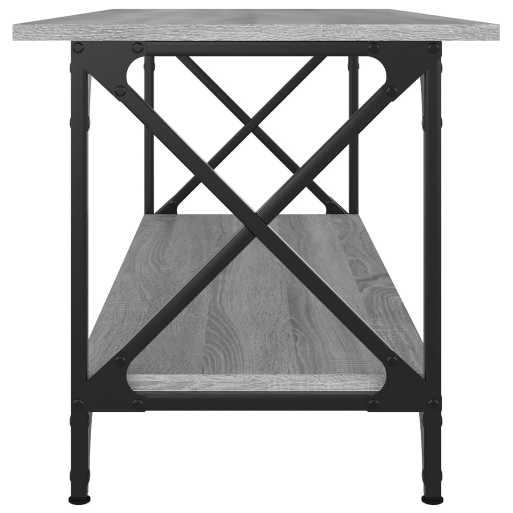 vidaXL Konferenčný stolík Sivý sonoma 100x45x45 cm spr. drevo a železo