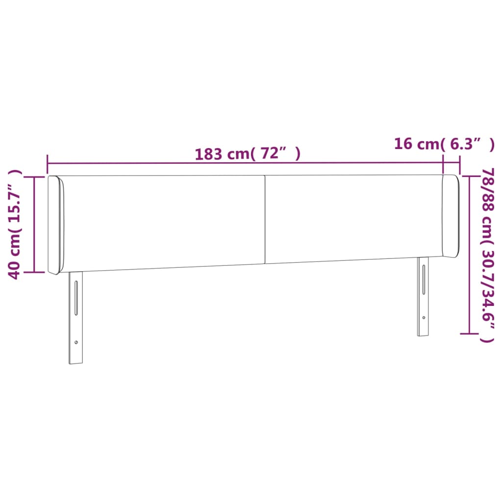 VidaXL Čelo postele kapučínové 183x16x78/88 cm umelá koža