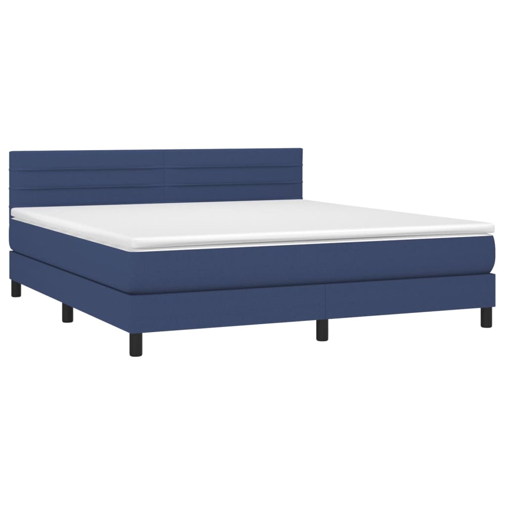 vidaXL Posteľný rám boxspring s matracom modrý 180x200 cm látka