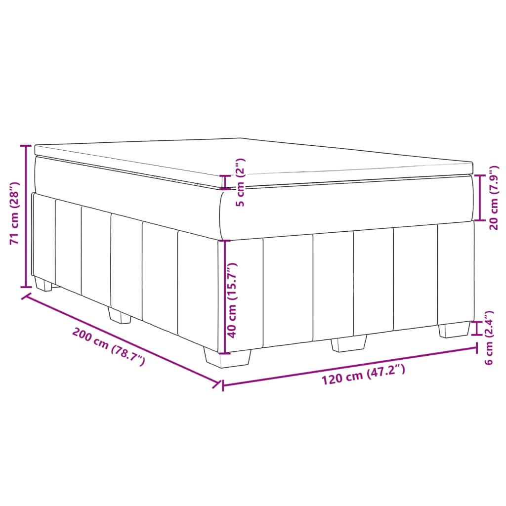 vidaXL Boxspring posteľ s matracom modrá 120x200 cm látka