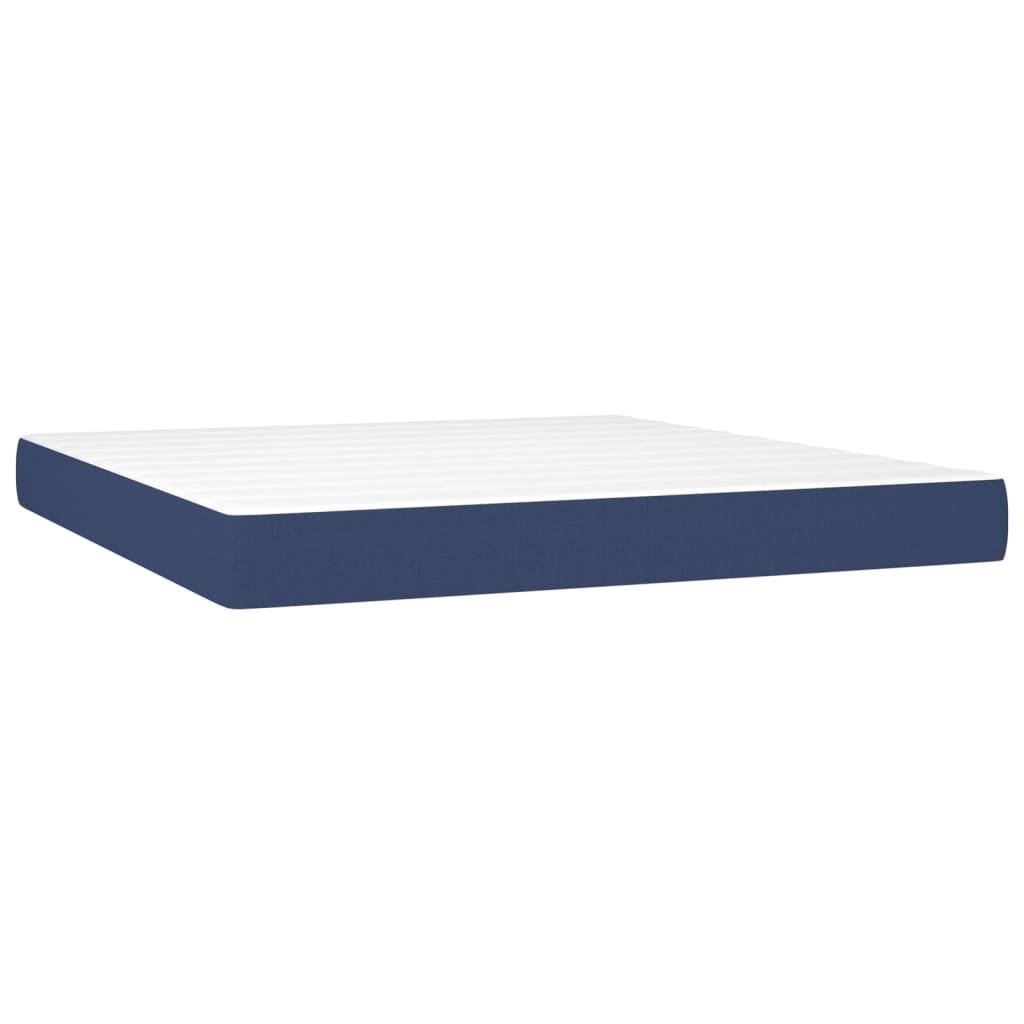 vidaXL Posteľný rám boxspring s matracom modrý 180x200 cm látka