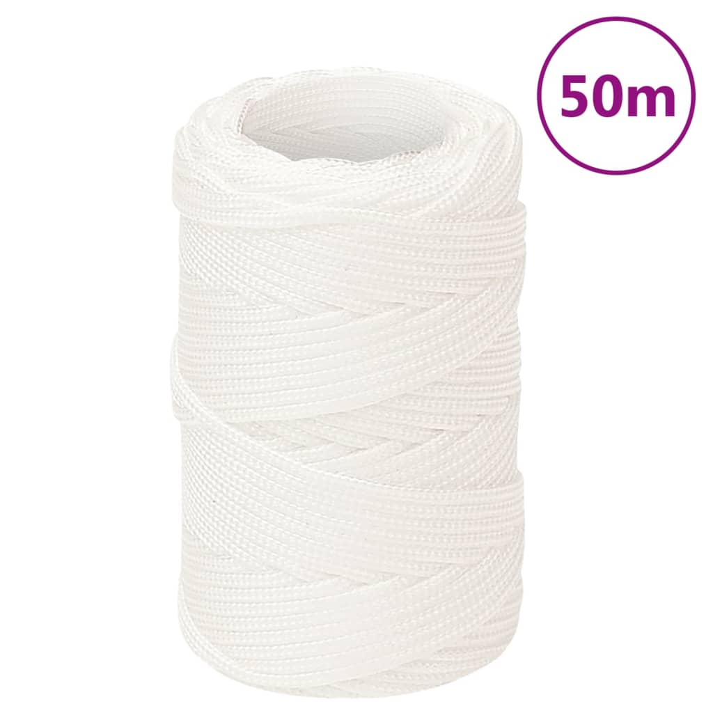 vidaXL Lodné lano biele 2 mm 50 m polypropylén