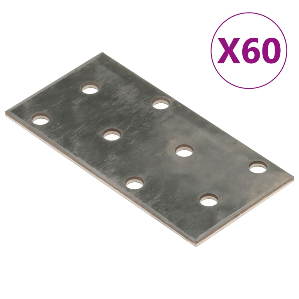 vidaXL Dierované plechy 60 ks 2 mm 80x40 mm pozinkovaná oceľ