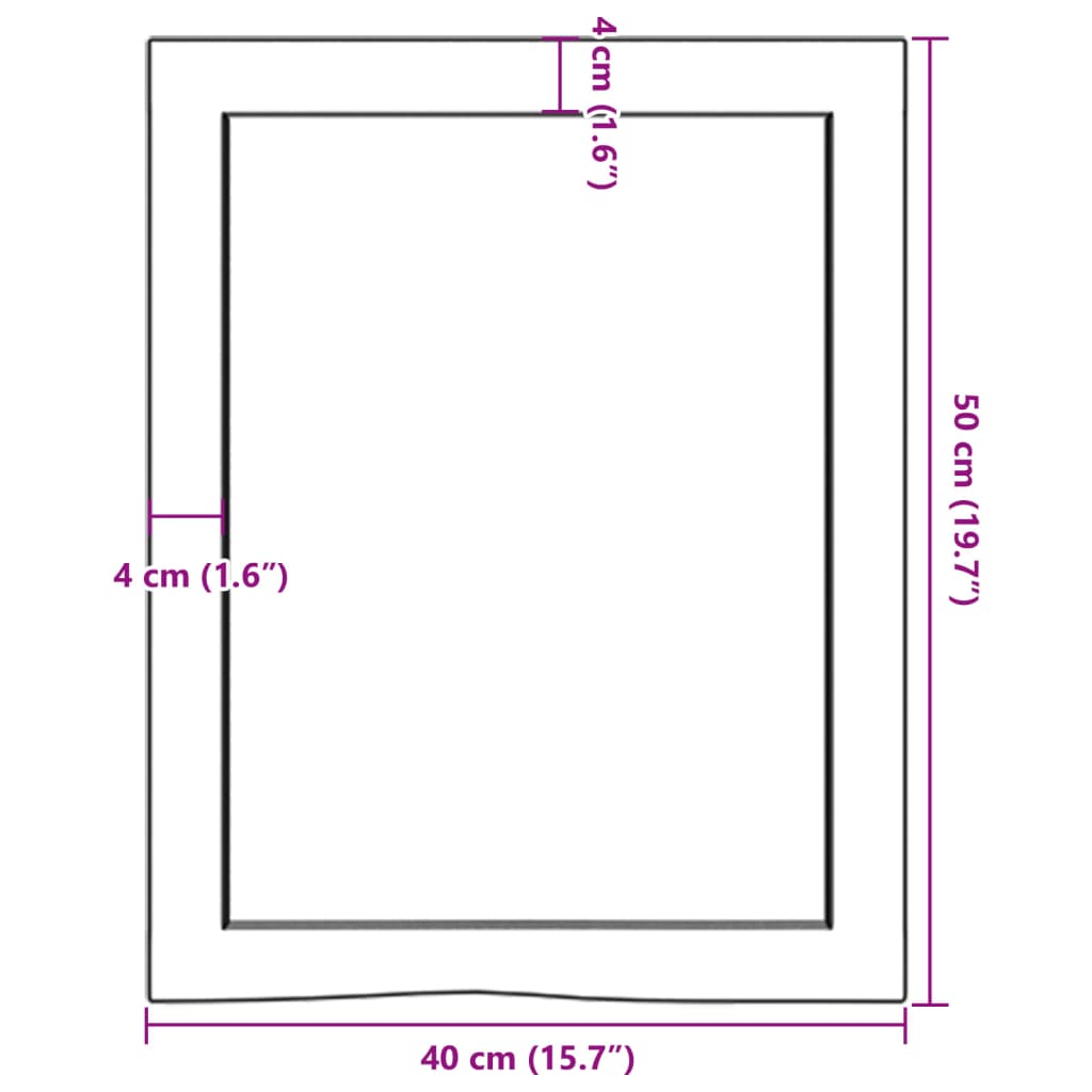 vidaXL Kúpeľňová doska bledohnedá 40x50x(2-4) cm ošetrený masív