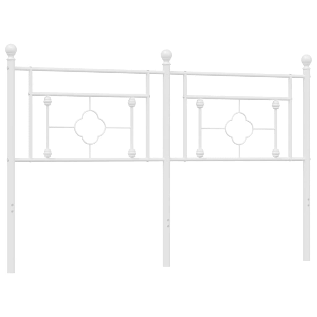 vidaXL Kovové čelo postele, biele 150cm