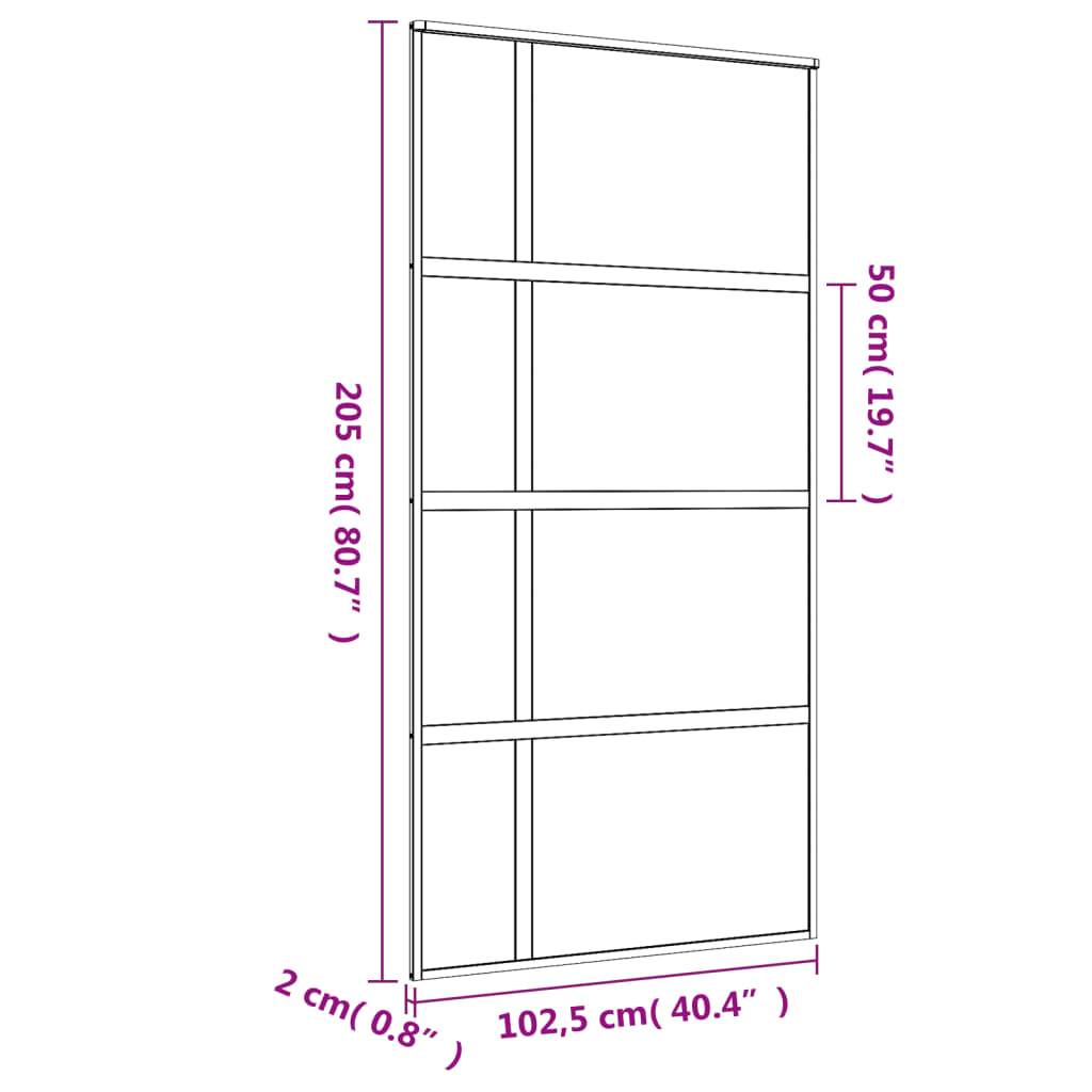 vidaXL Posuvné dvere zlaté 102,5x205 cm matné ESG sklo a hliník