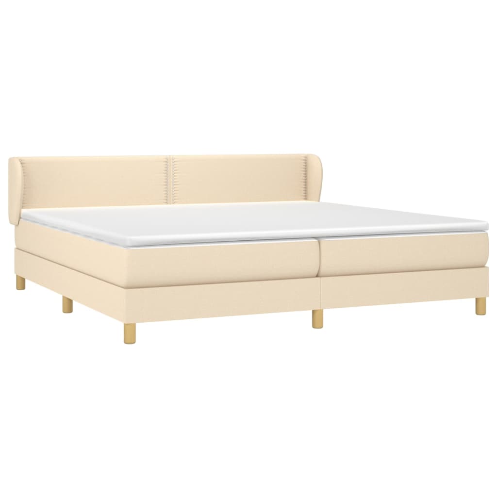 vidaXL Boxspring posteľ s matracom krémová 200x200 cm látka