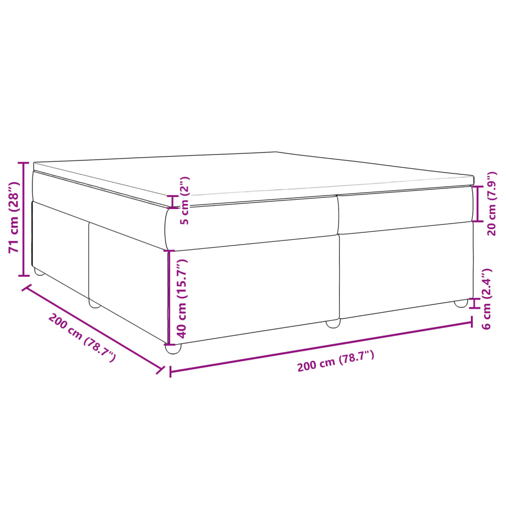 vidaXL Boxspring posteľ s matracom tmavosivá 200x200 cm látka