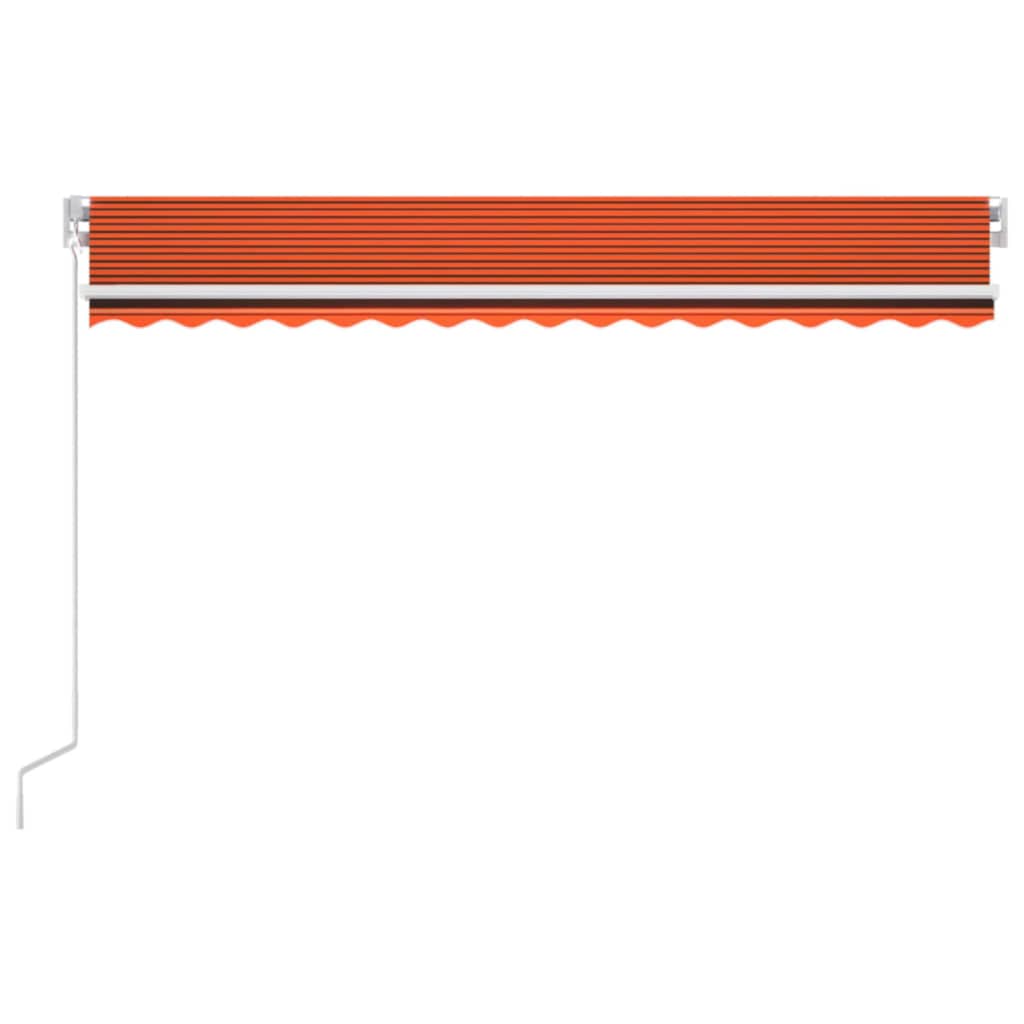 vidaXL Ručne zaťahovacia markíza s LED 400x350 cm oranžová a hnedá