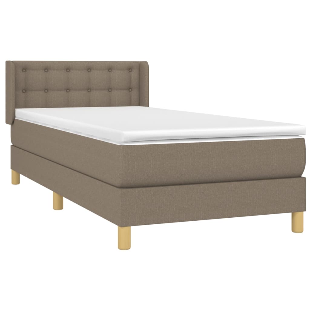 vidaXL Boxspring posteľ s matracom sivohnedý 100x200 cm látka