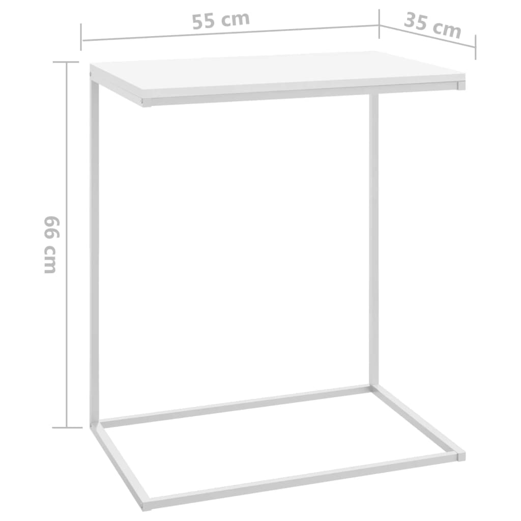 vidaXL Príručný stolík, biely 55x35x66 cm, kompozitné drevo