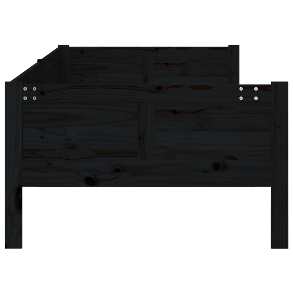 vidaXL Denná posteľ čierna masívna borovica 80x200 cm