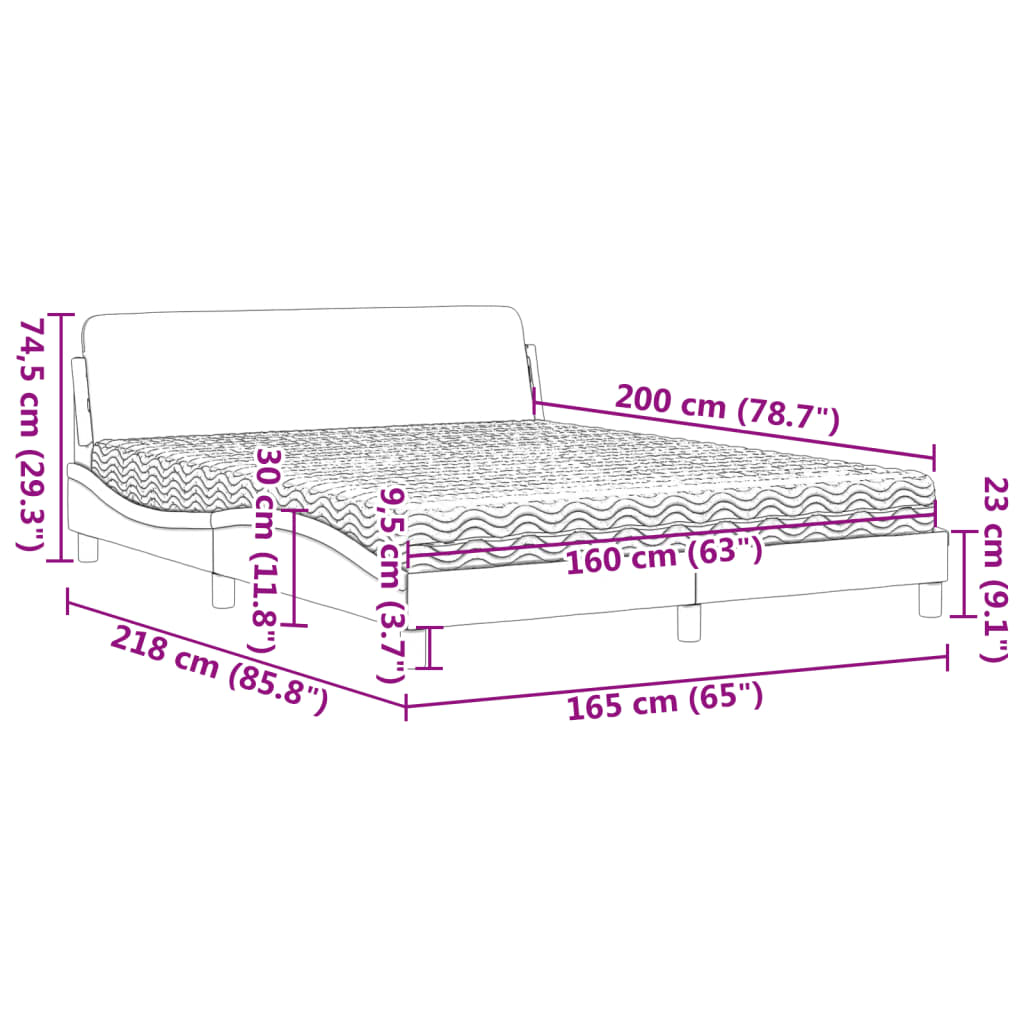 vidaXL Posteľ s matracom hnedá 160x200 cm umelá koža