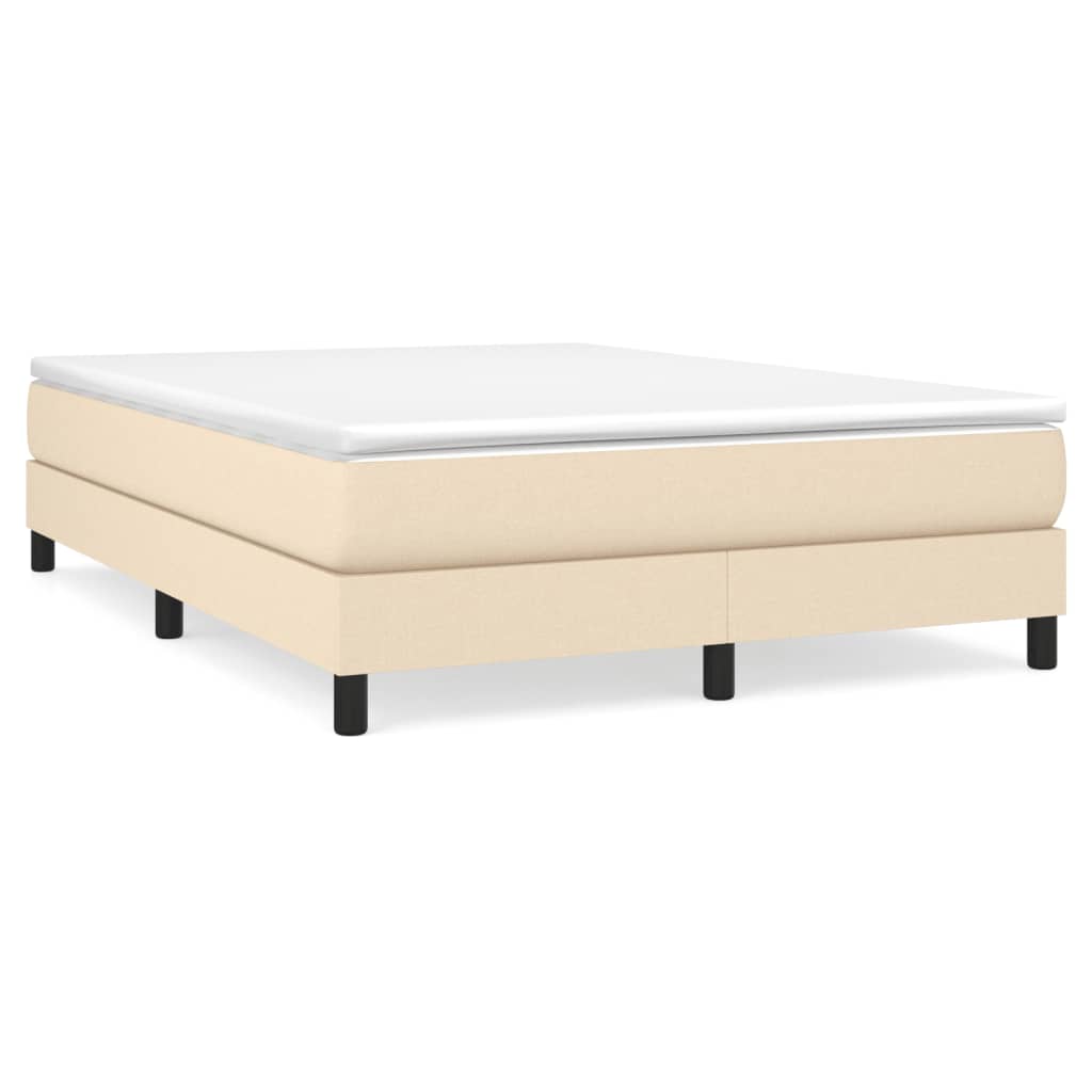 vidaXL Posteľný rám boxspring s matracom krémový 160x200 cm látka