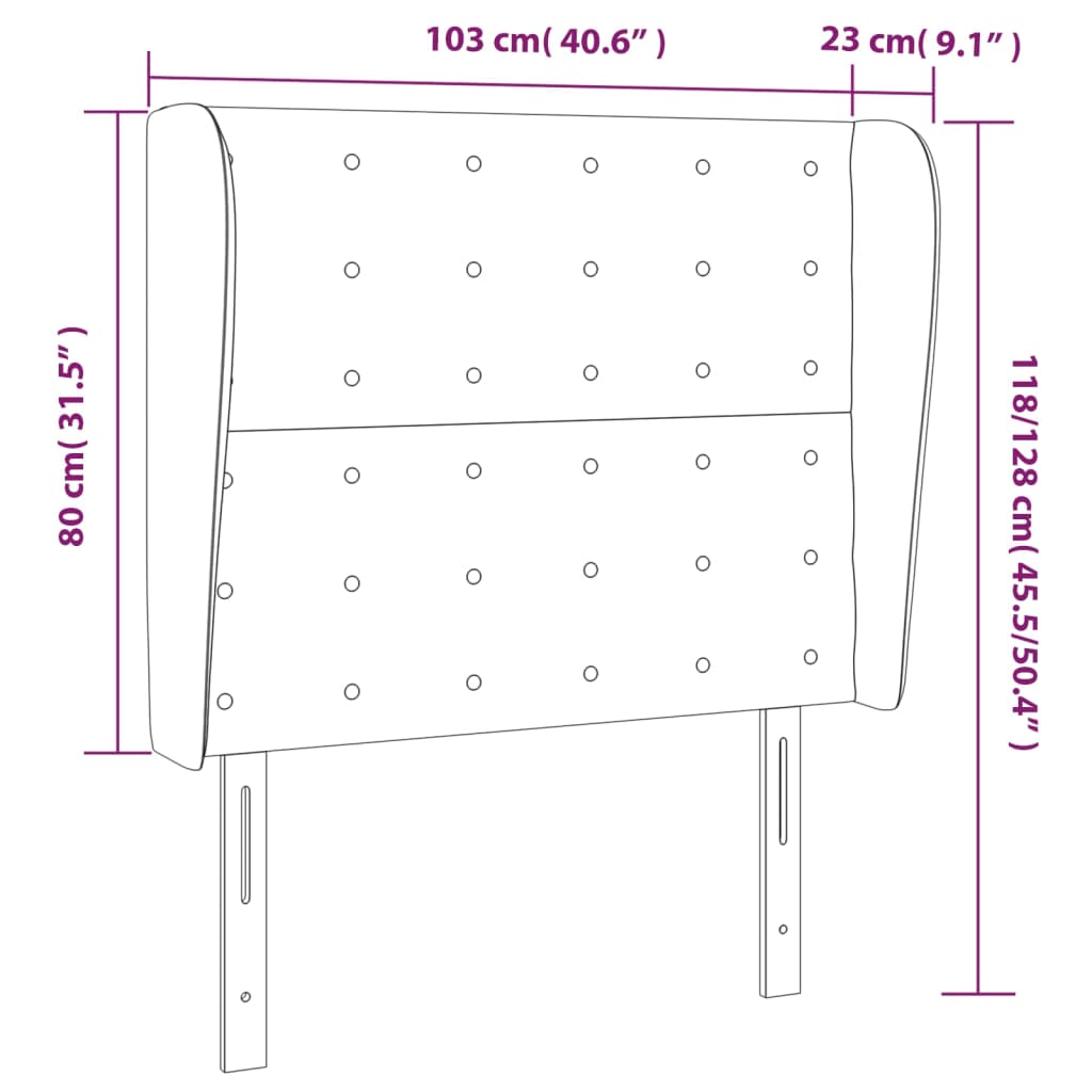 vidaXL Čelo postele so záhybmi ružový 103x23x118/128 cm zamat