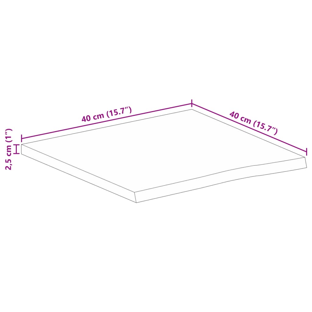 vidaXL Stolová doska živá hrana 40x40x2,5 cm masívne mango