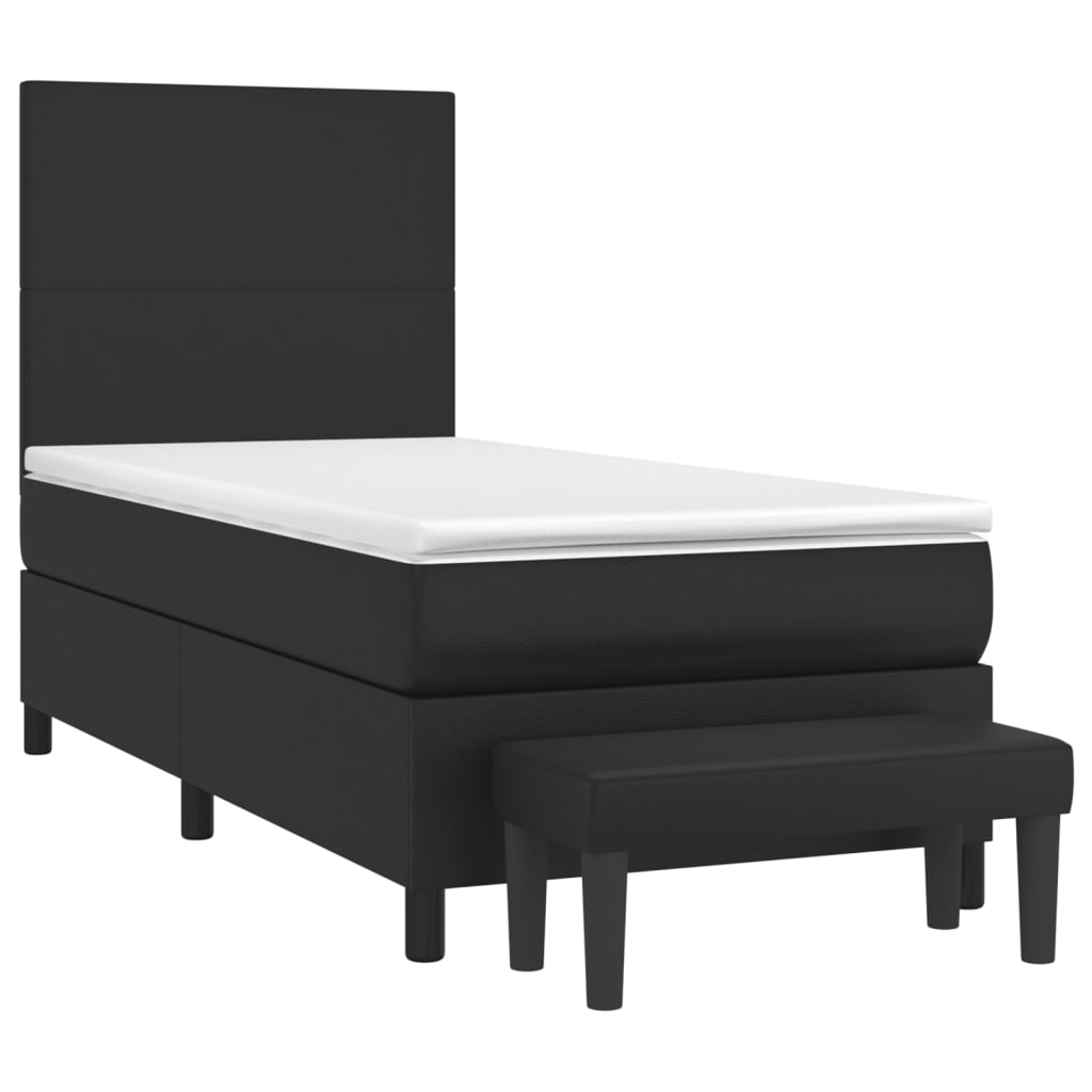 vidaXL Boxspring posteľ s matracom čierny 90x190 cm umelá koža