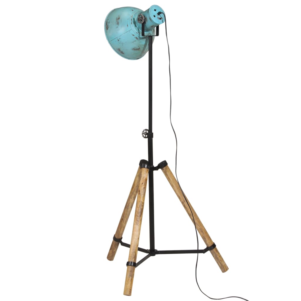 vidaXL Podlahová lampa 25 W šmuhovaná modrá 75x75x90-150 cm E27