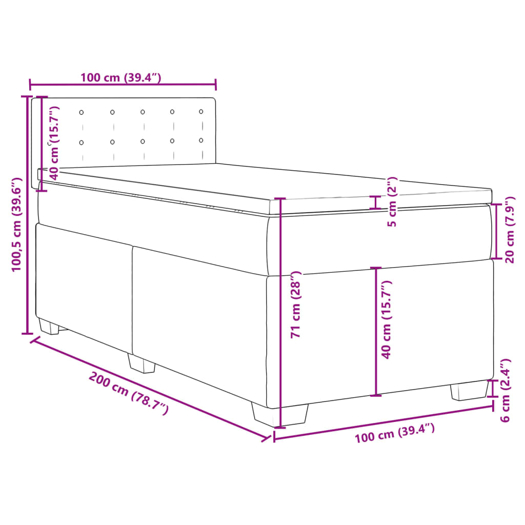 vidaXL Boxspring posteľ s matracom kapučínová 100x200 cm umelá koža