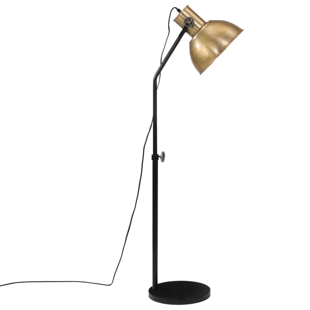 vidaXL Podlahová lampa 25 W starožitná mosadzná 30x30x90-150 cm E27