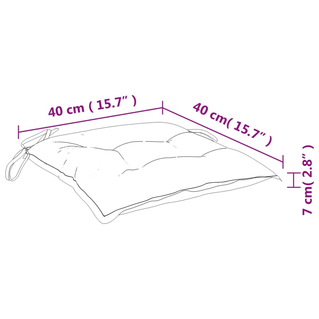 vidaXL Podložky na stoličku 4 ks farebné 40x40x7 cm látka