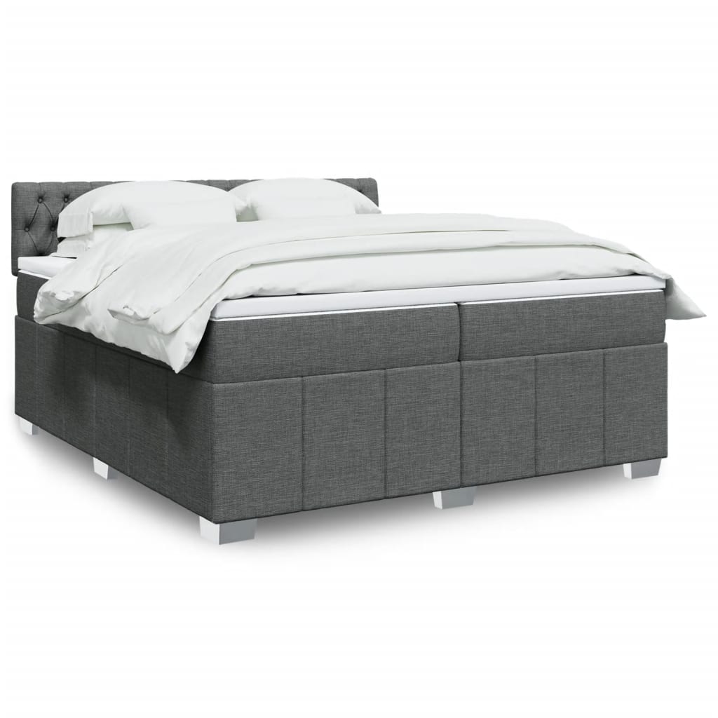 vidaXL Boxspring posteľ s matracom tmavosivá 200x200 cm látka