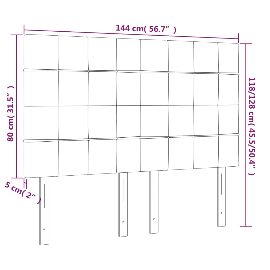 vidaXL Čelo postele s LED tmavozelené 144x5x118/128 cm zamat