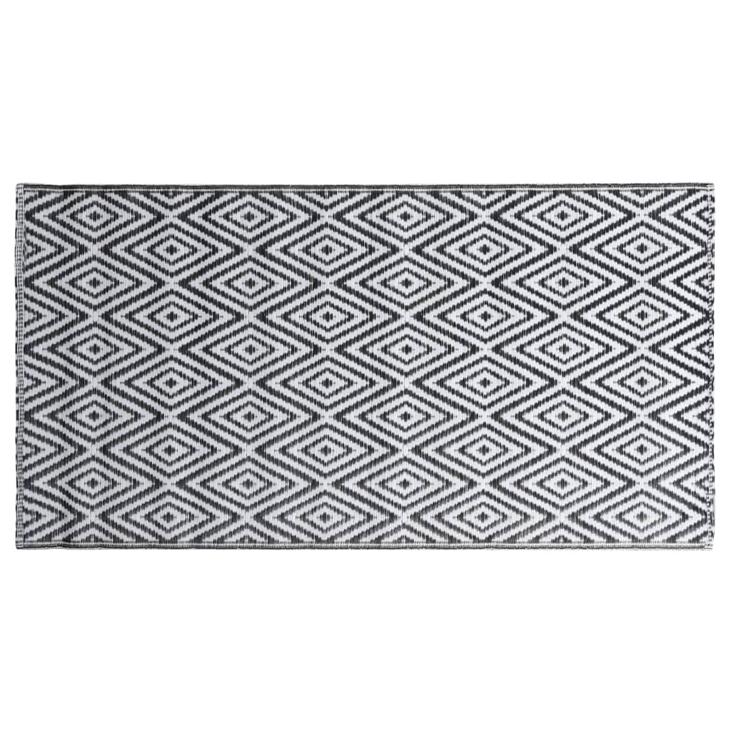 vidaXL Vonkajší koberec bielo-čierny 160x230 cm PP