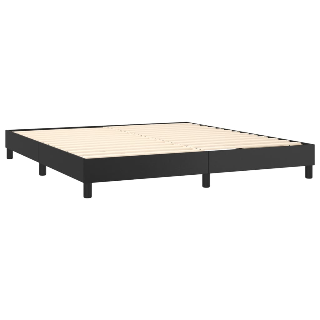 vidaXL Boxspring posteľ s matracom čierna 180x200 cm umelá koža