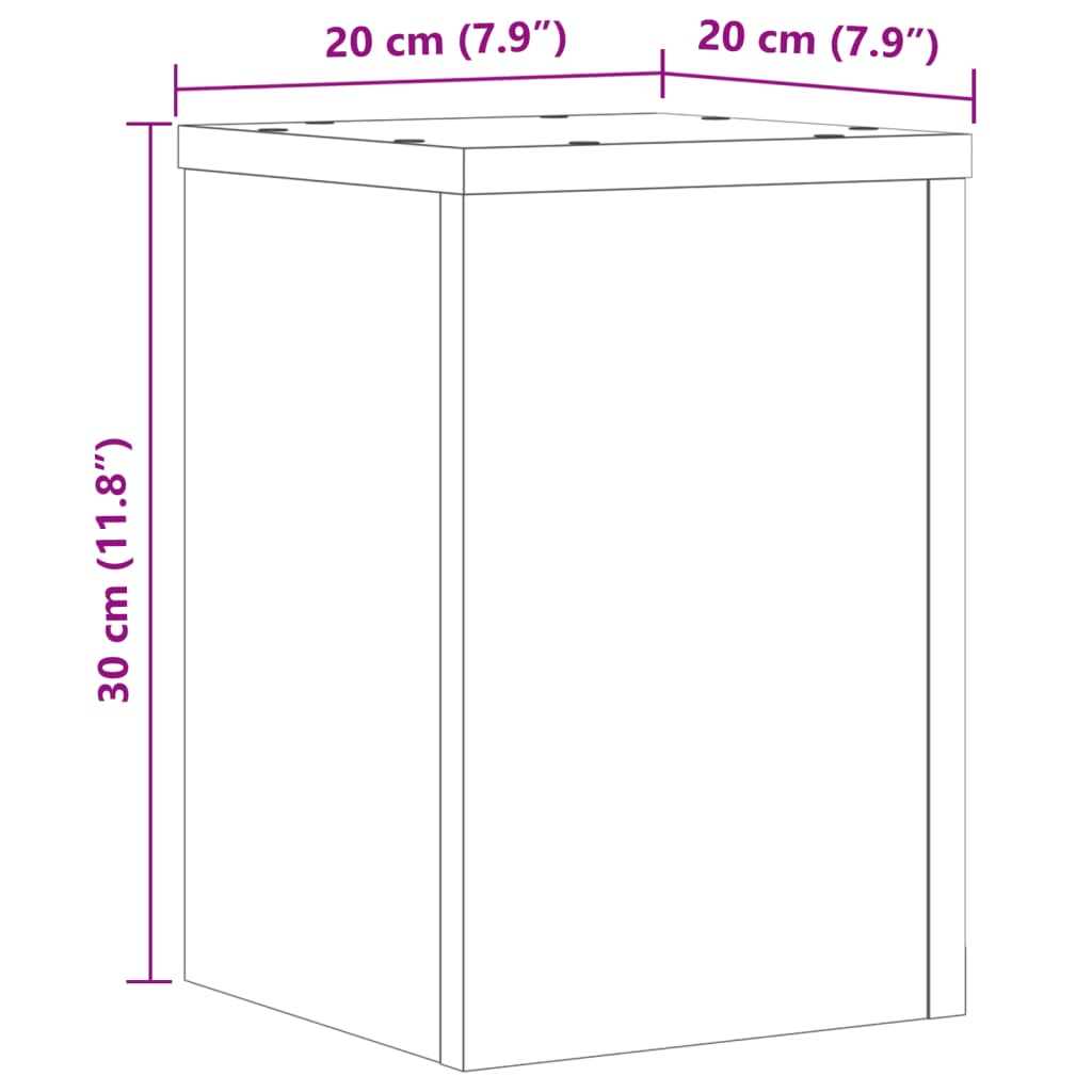 vidaXL Stojany na rastliny 2 ks biele 20x20x30 cm kompozitné drevo