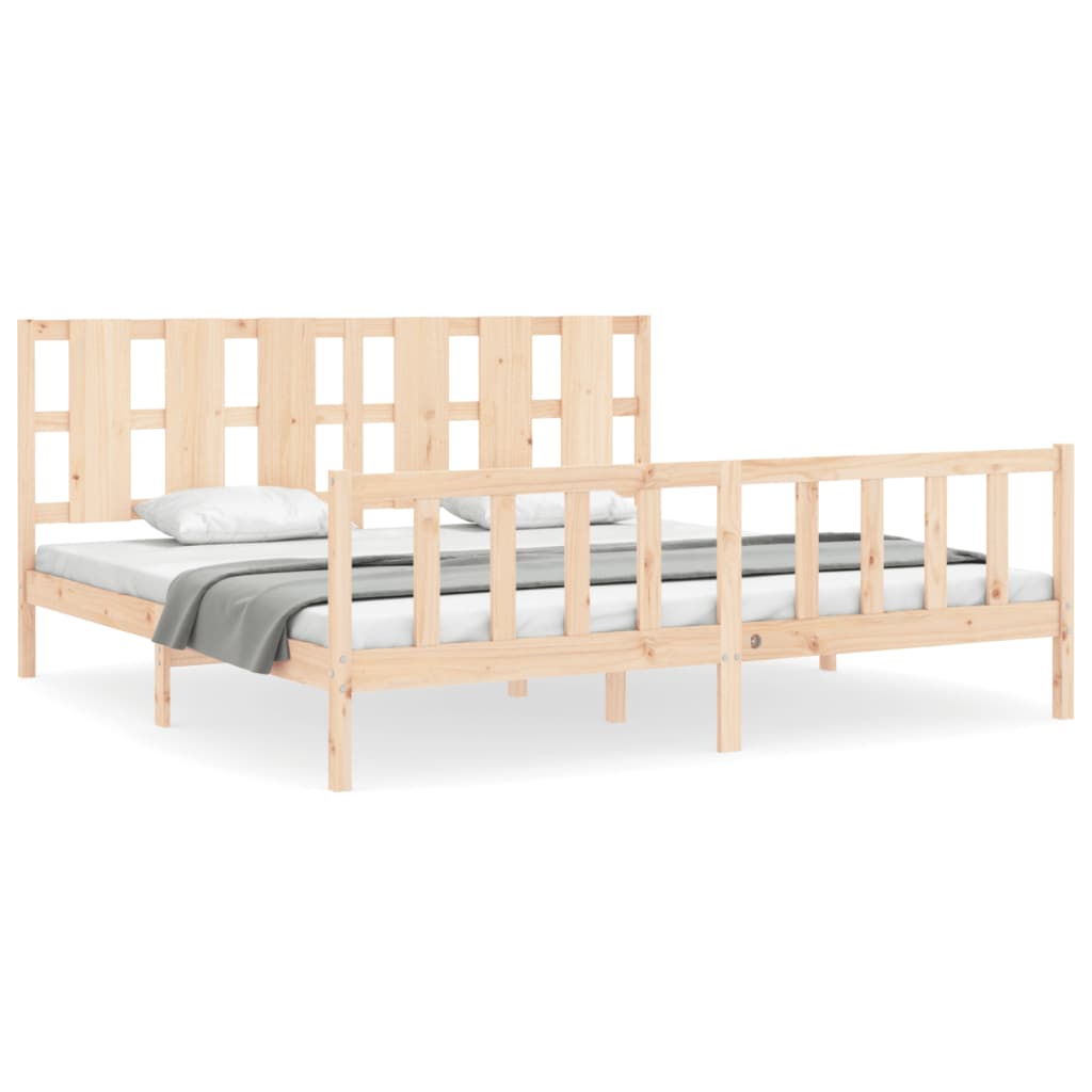 vidaXL Rám postele s čelom 180x200 cm masívne drevo