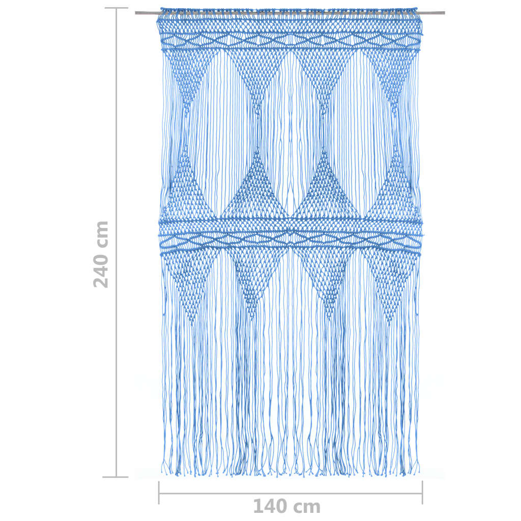 vidaXL Záclona macrame modrá 140x240 cm bavlna