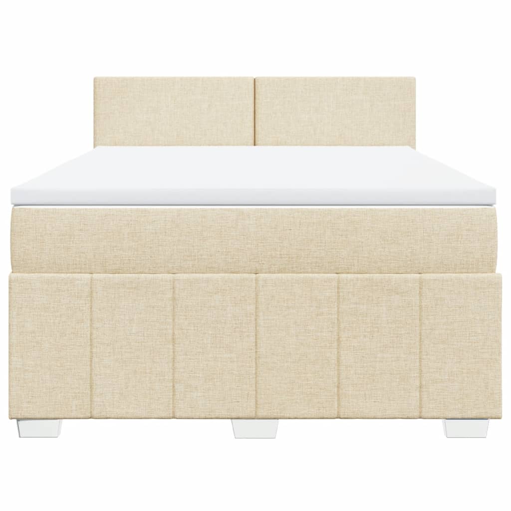 vidaXL Boxspring posteľ s matracom krémový 140x190 cm látka