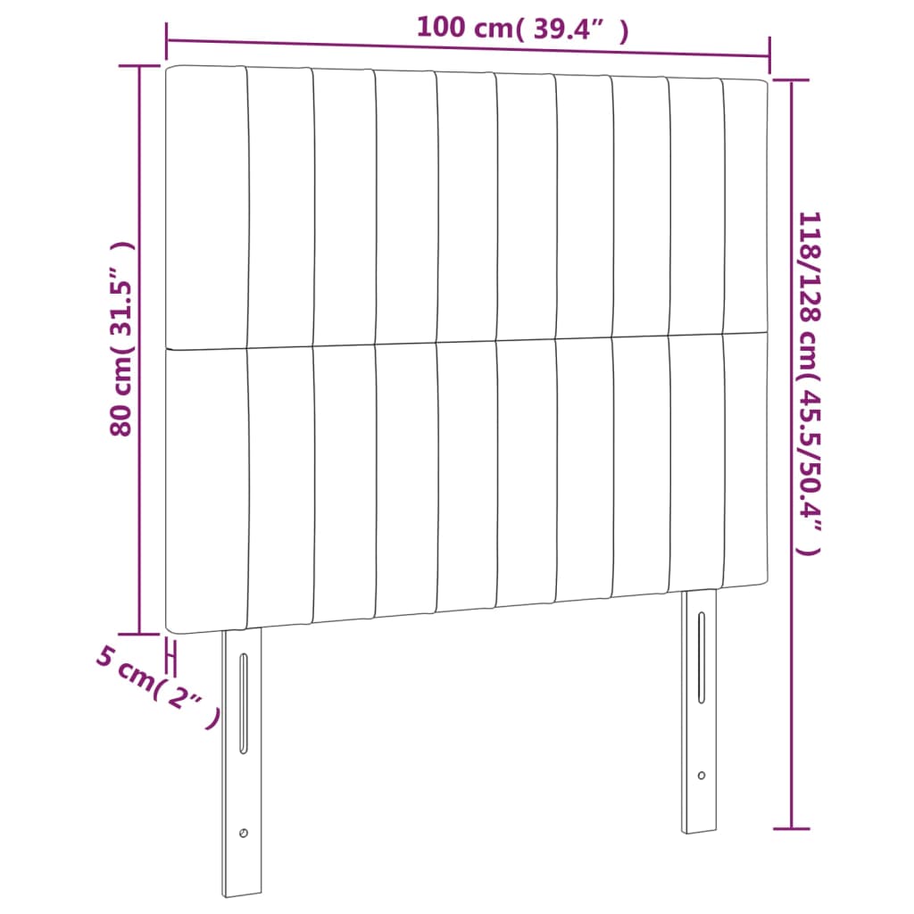 vidaXL Čelo postele s LED zelené 100x5x118/128 cm látka