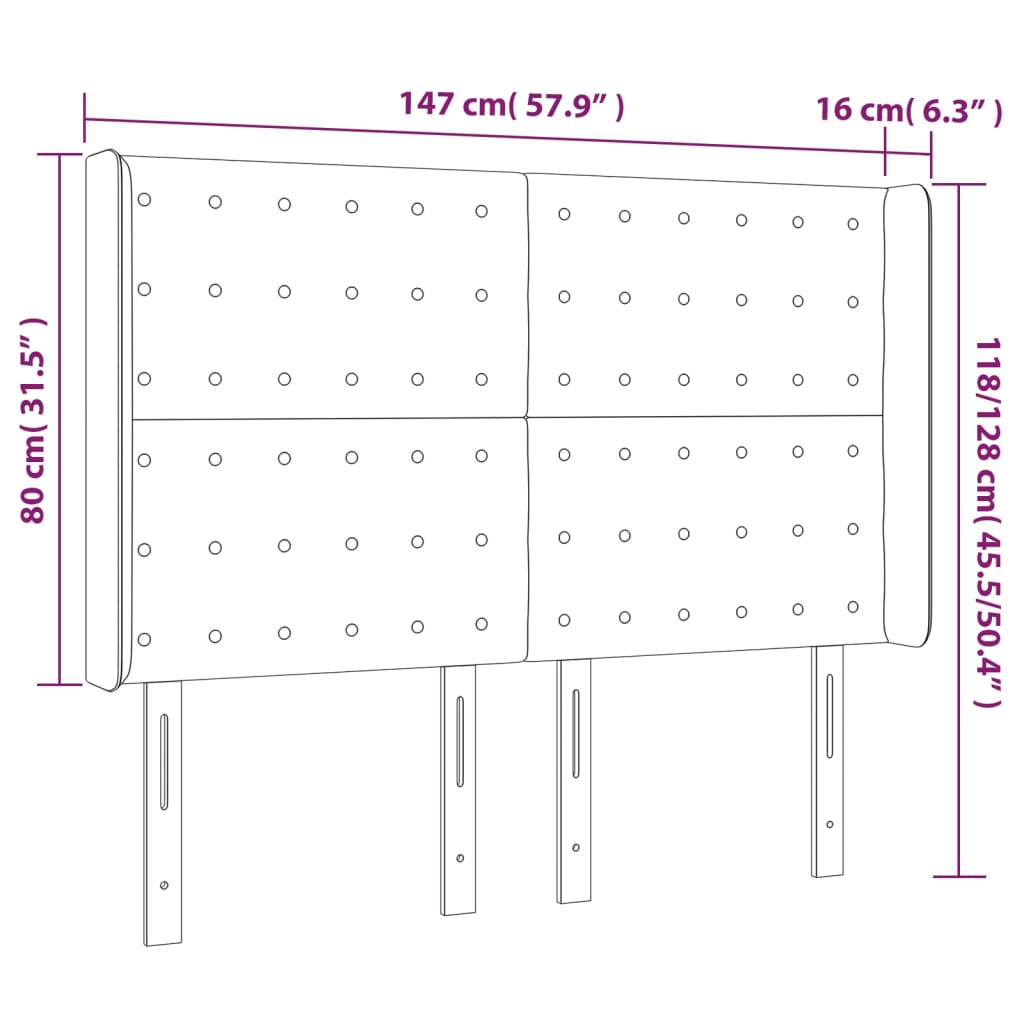 vidaXL Čelo postele so záhybmi biely 147x16x118/128 cm umelá koža