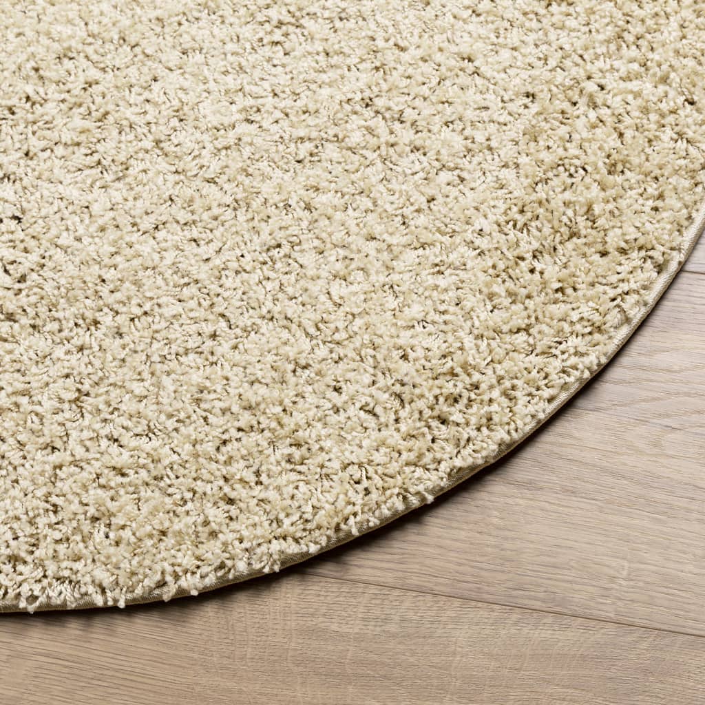 vidaXL Shaggy koberec PAMPLONA, vysoký vlas, moderný, zlatý Ø 120 cm