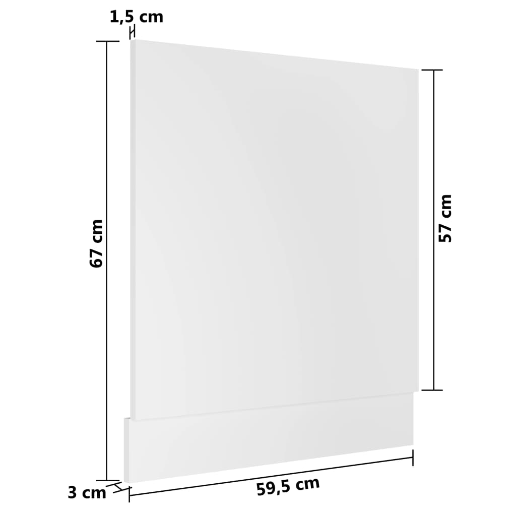 vidaXL Dvierka na umývačku, biele 59,5x3x67 cm, kompozitné drevo