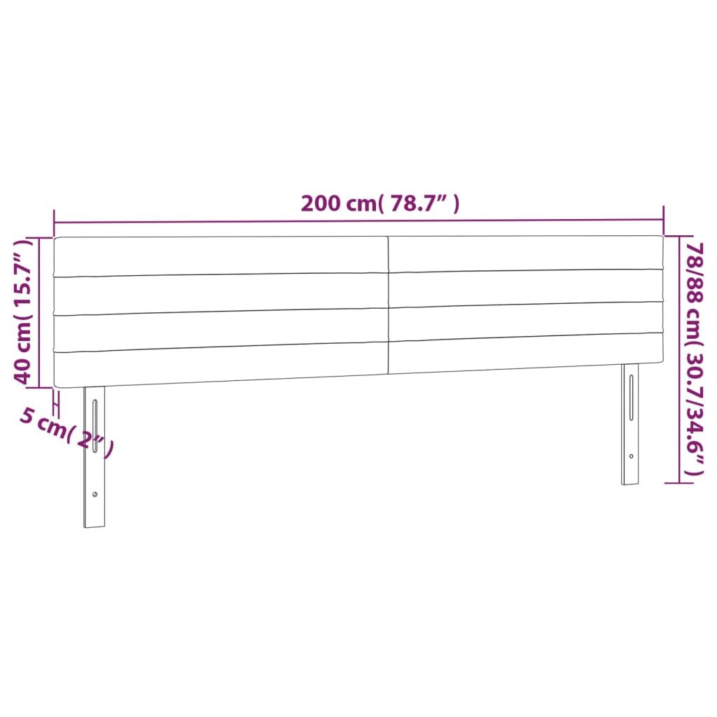 vidaXL Čelá postele 2 ks tmavosivé 100x5x78/88 cm látka