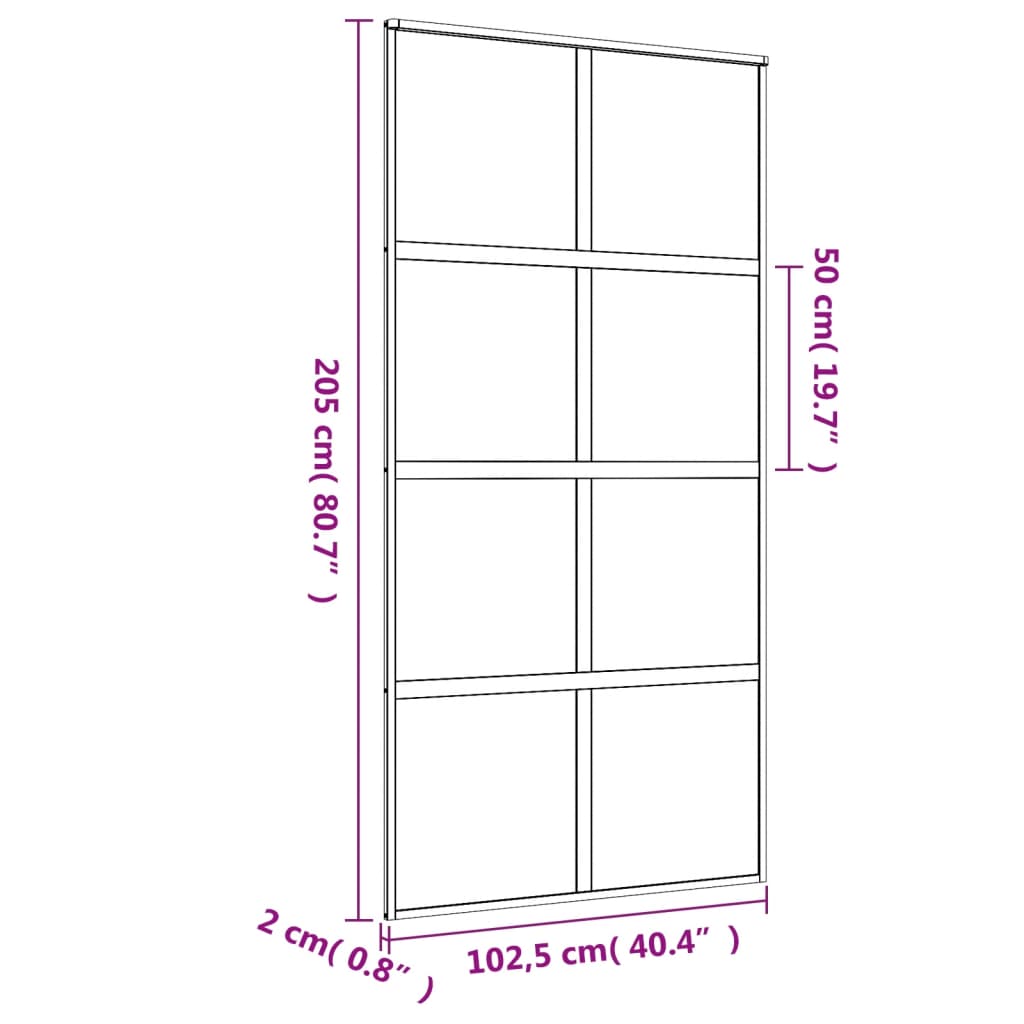 vidaXL Posuvné dvere zlaté 102,5x205 cm číre ESG sklo a hliník