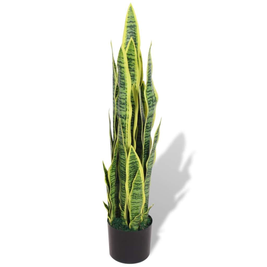 vidaXL Umelá rastlina, sansevieria s kvetináčom 90 cm, zelená