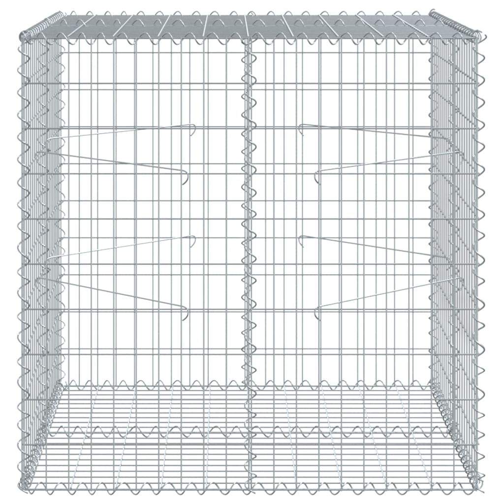 vidaXL Gabiónový kôš s krytom 100x100x100 cm pozinkované železo