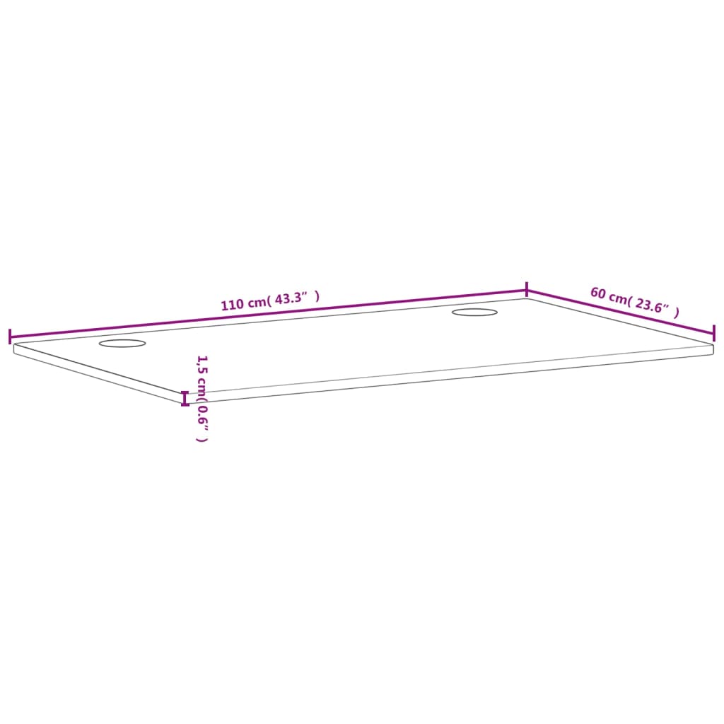 vidaXL Doska stolíka 110x60x1,5 cm masívny buk