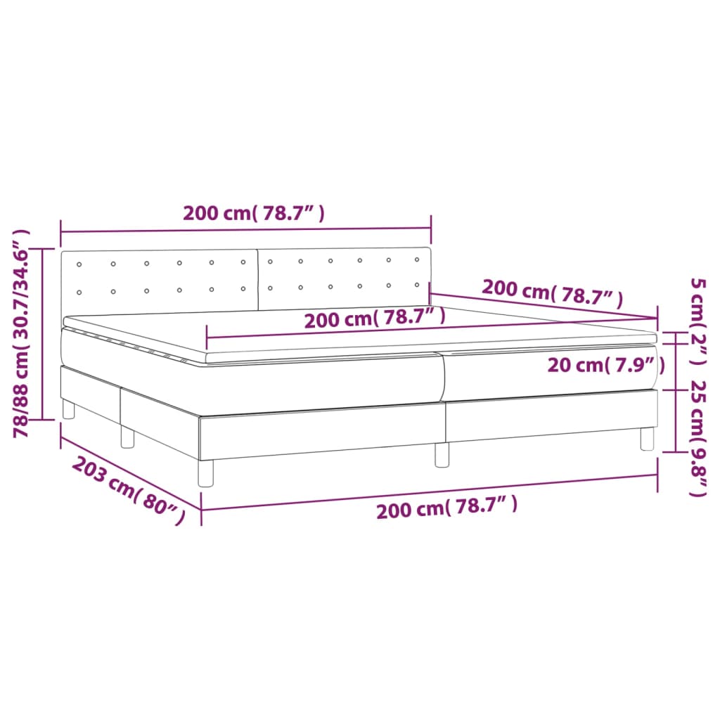 vidaXL Boxspring posteľ s matracom biela 200x200 cm umelá koža